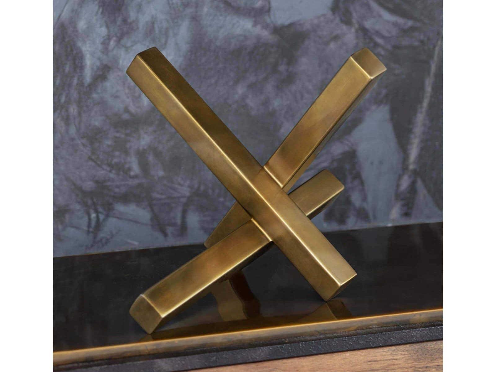 Regina Andrew Brass Intersecting Sculpture
