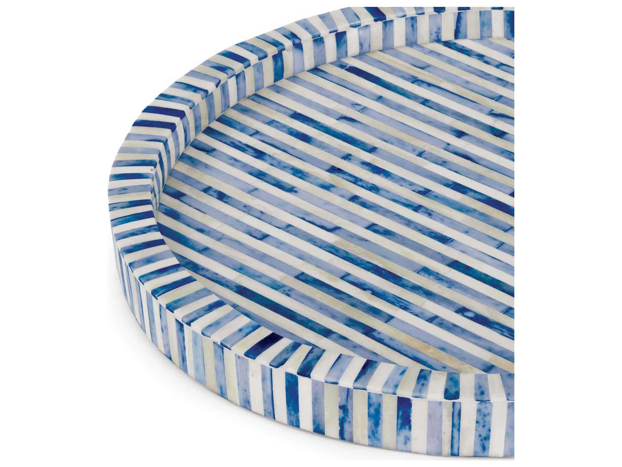 Regina Andrew Bone and Indigo Round Serving Tray