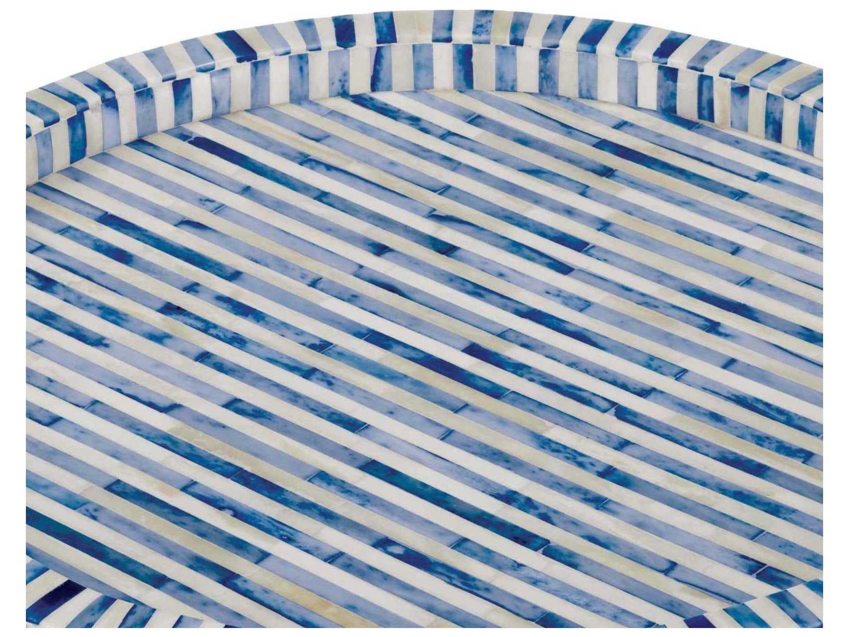Regina Andrew Bone and Indigo Round Serving Tray