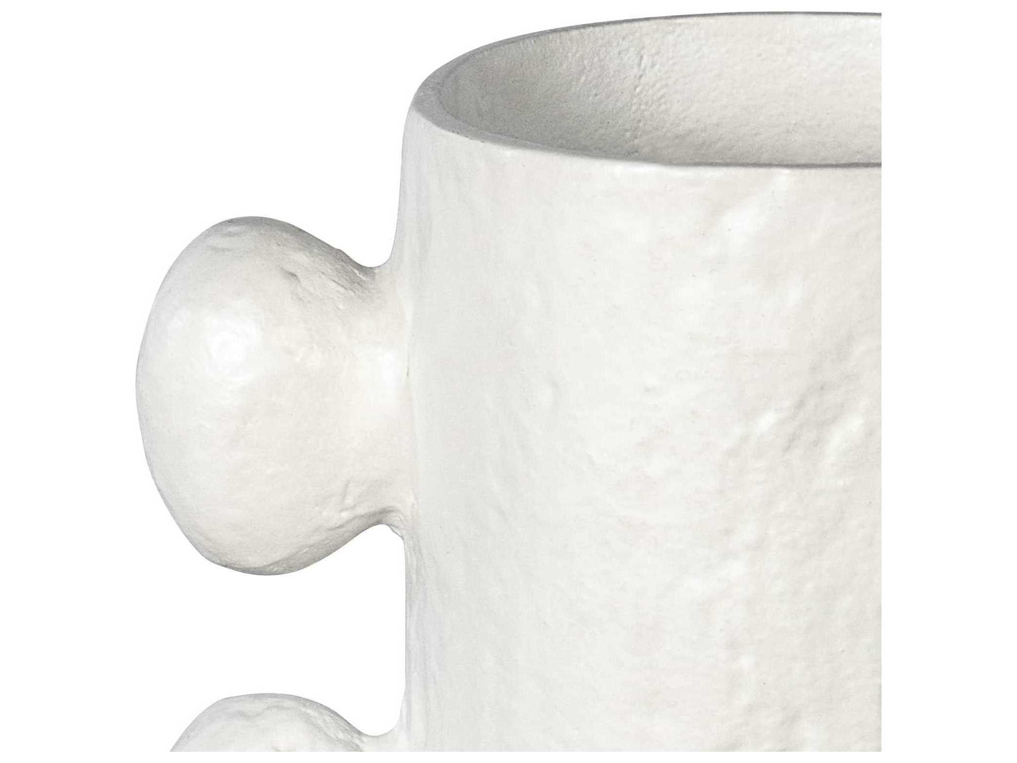 Regina Andrew White 11" High Sanya Metal Vase