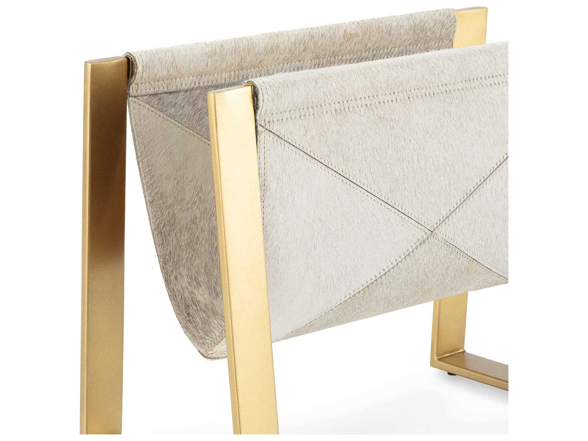 Regina Andrew Andres Hair on Hide Brass Magazine Rack