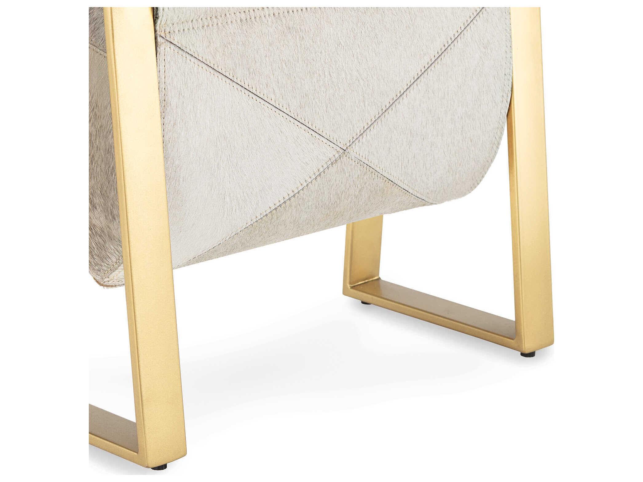 Regina Andrew Andres Hair on Hide Brass Magazine Rack