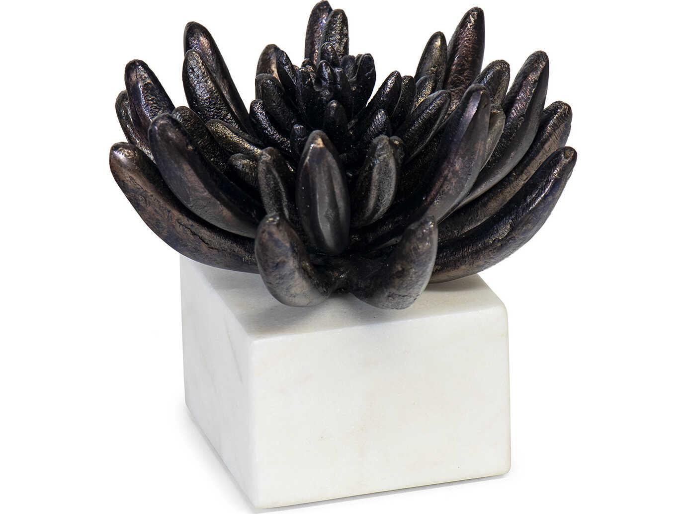 Regina Andrew Succulent Blacken Zinc Sculpture 2