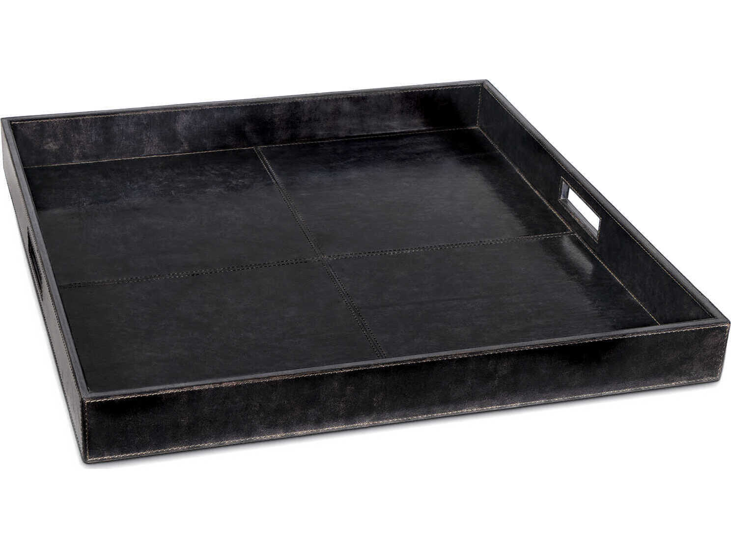 Regina Andrew Derby Black Leather Tray