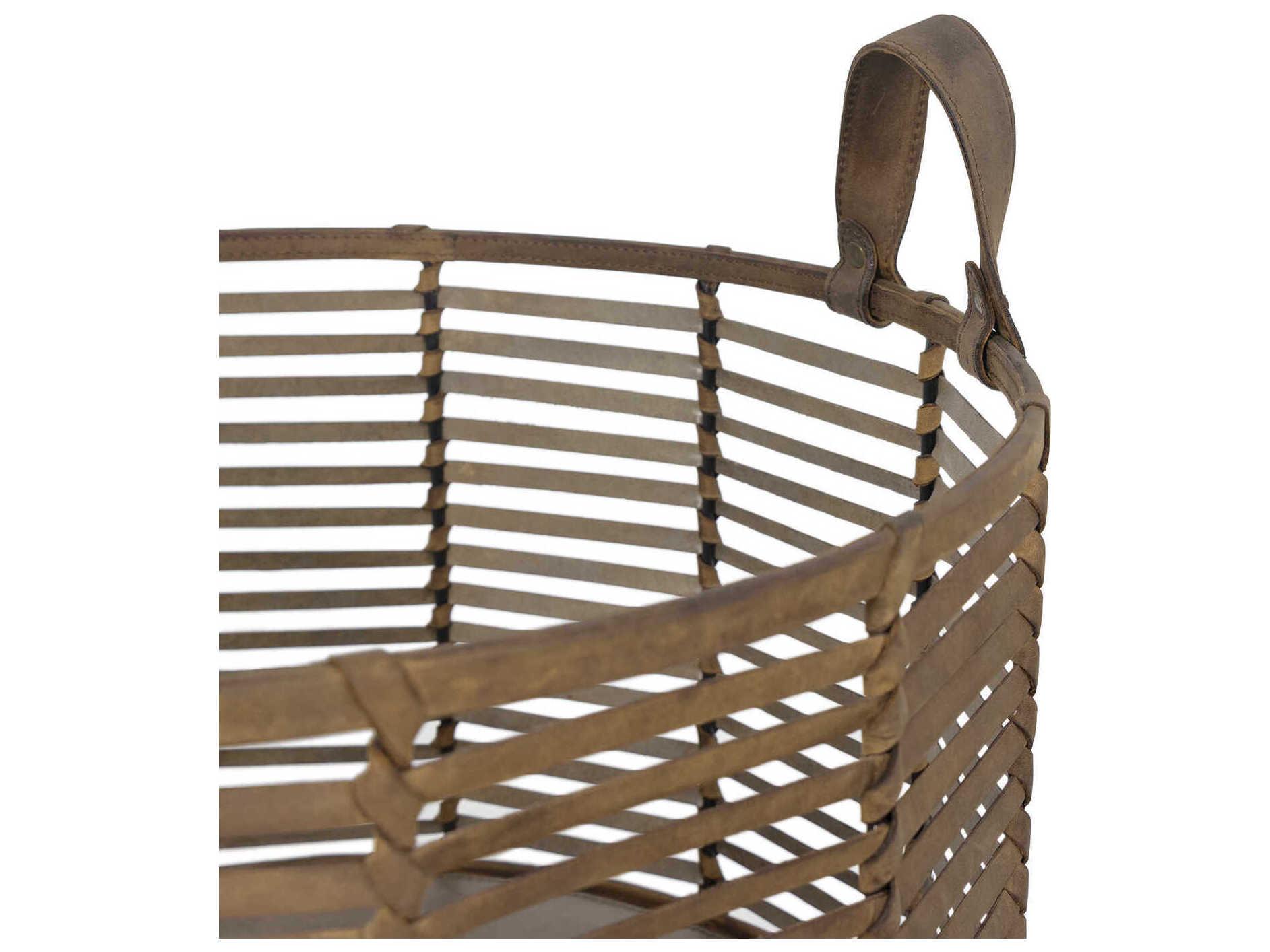 Regina Andrew Finn Brown Leather 20" Basket