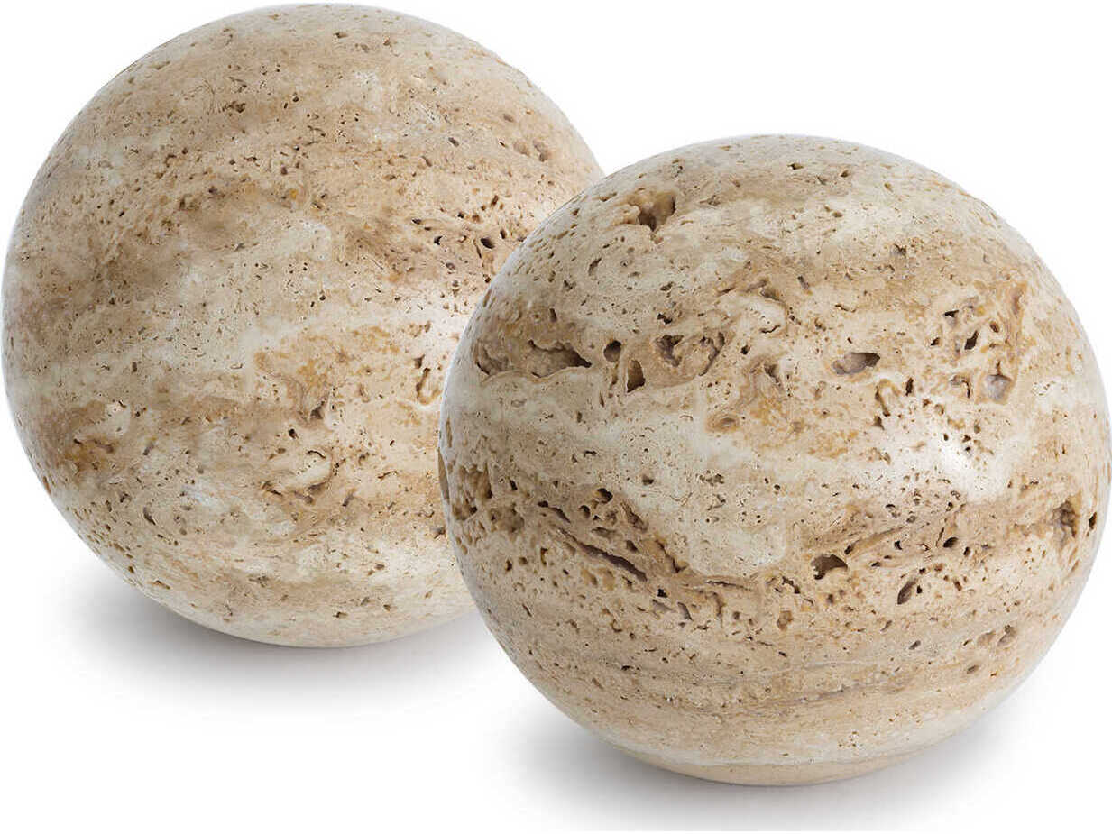 Regina Andrew Sloane Natural Travertine Bookend Set