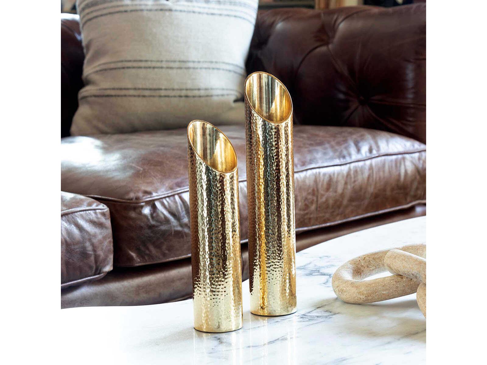 Regina Andrew Elio Polished Brass Vase Set of 2