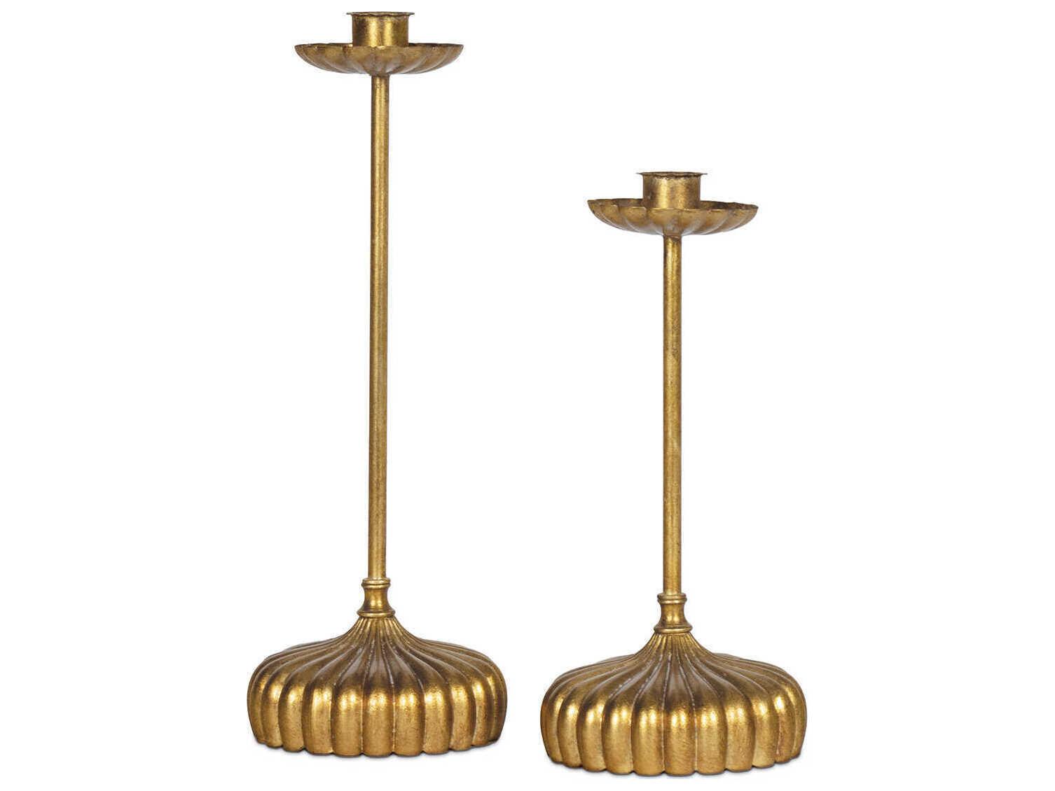 Regina Andrew Clove Antique Gold Leaf Candle Holder