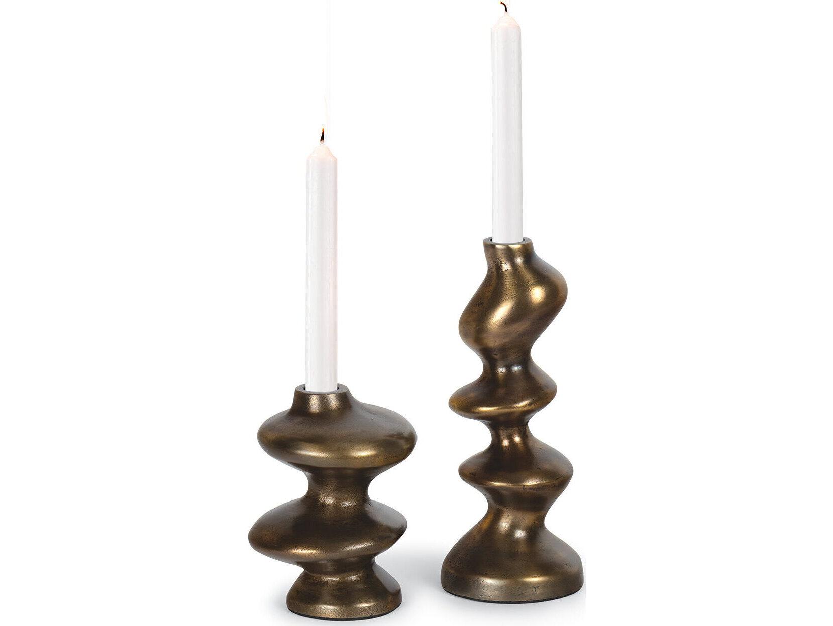 Regina Andrew Blobby Brass Candle Holder Set of 2