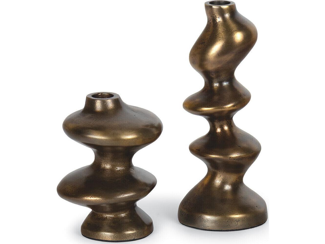 Regina Andrew Blobby Brass Candle Holder Set of 2