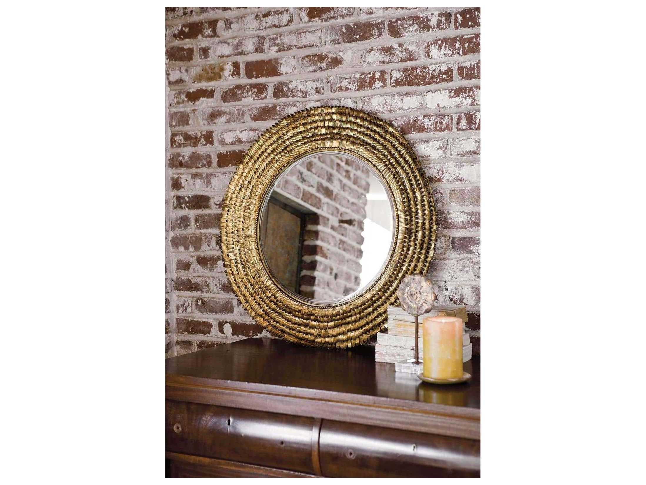 Regina Andrew Gold Leaf Wall Mirror Round