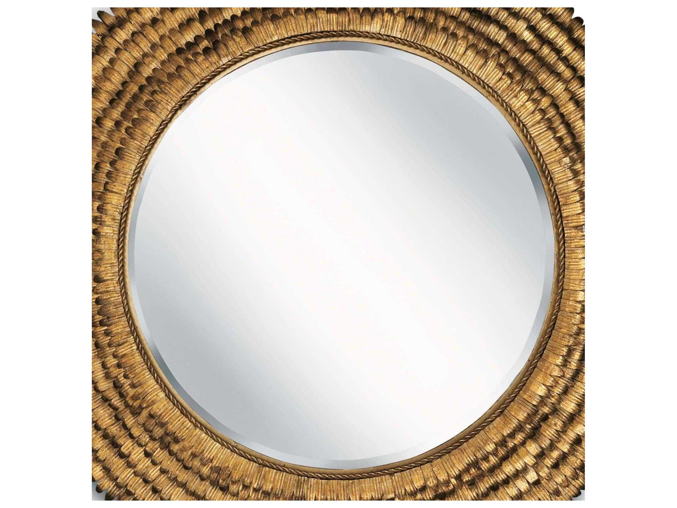 Regina Andrew Gold Leaf Wall Mirror Round