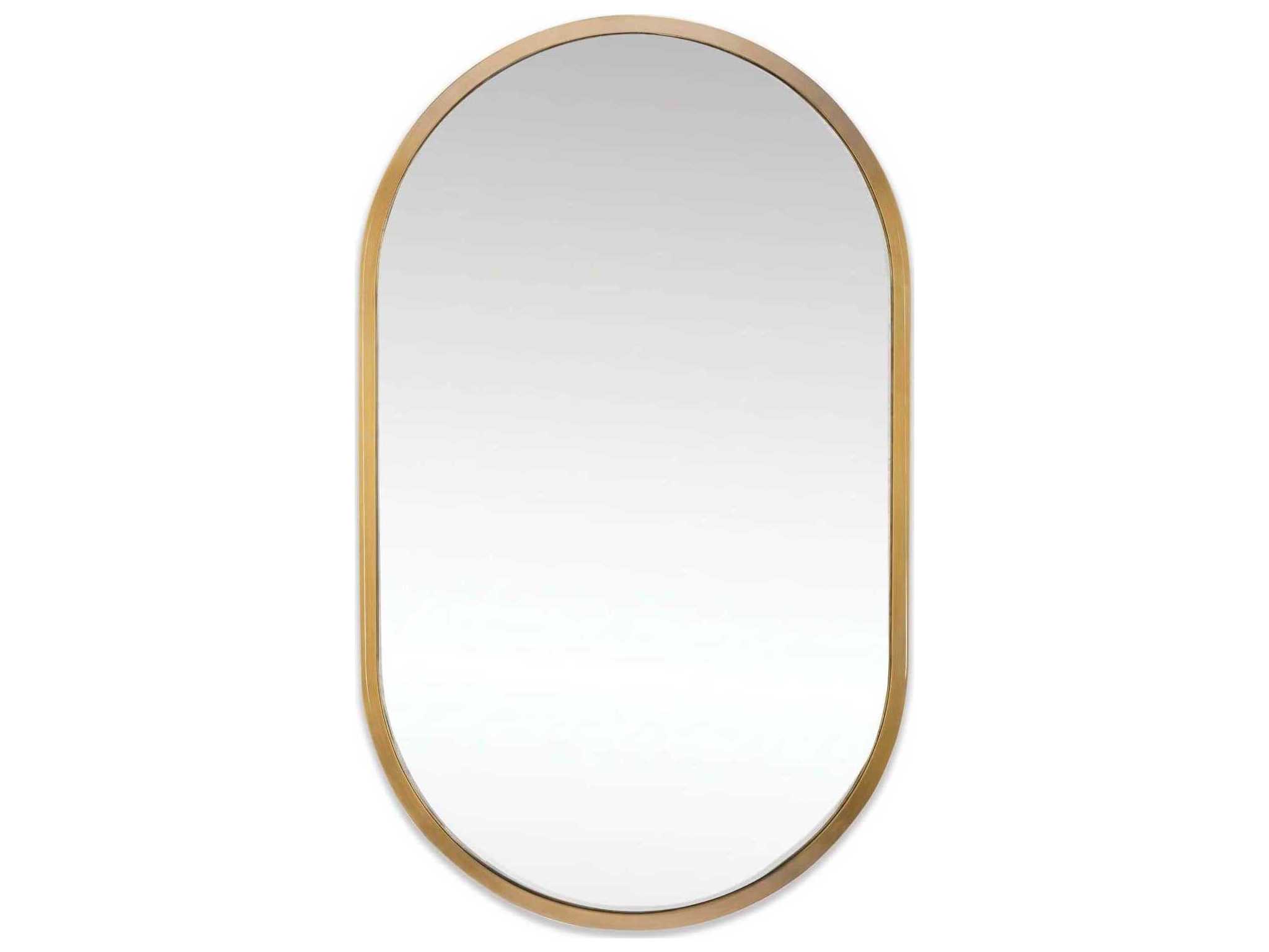 Regina Andrew Canal Natural Brass Oval Wall Mirror