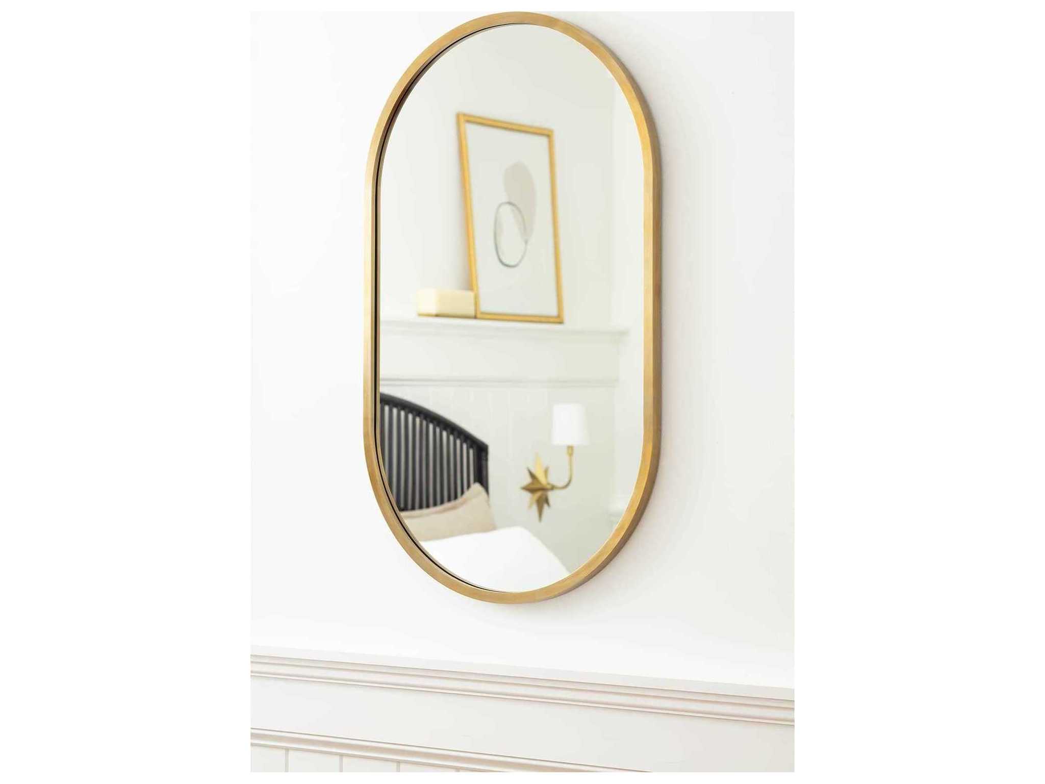 Regina Andrew Canal Natural Brass Oval Wall Mirror