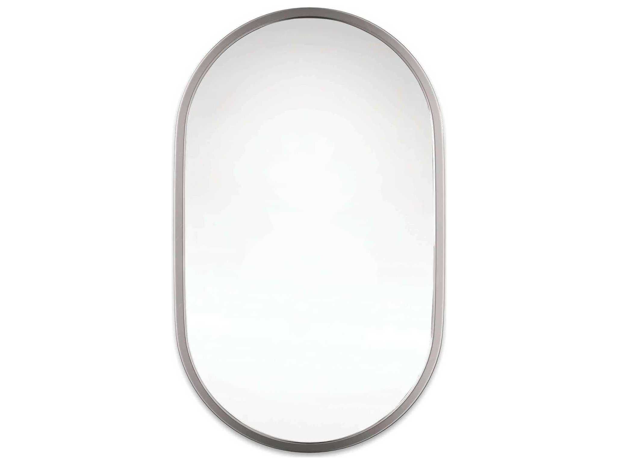 Regina Andrew Canal Polished Nickel Oval Wall Mirror