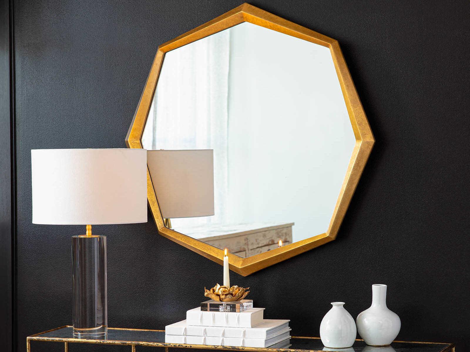 Regina Andrew Gold Leaf Round Wall Mirror