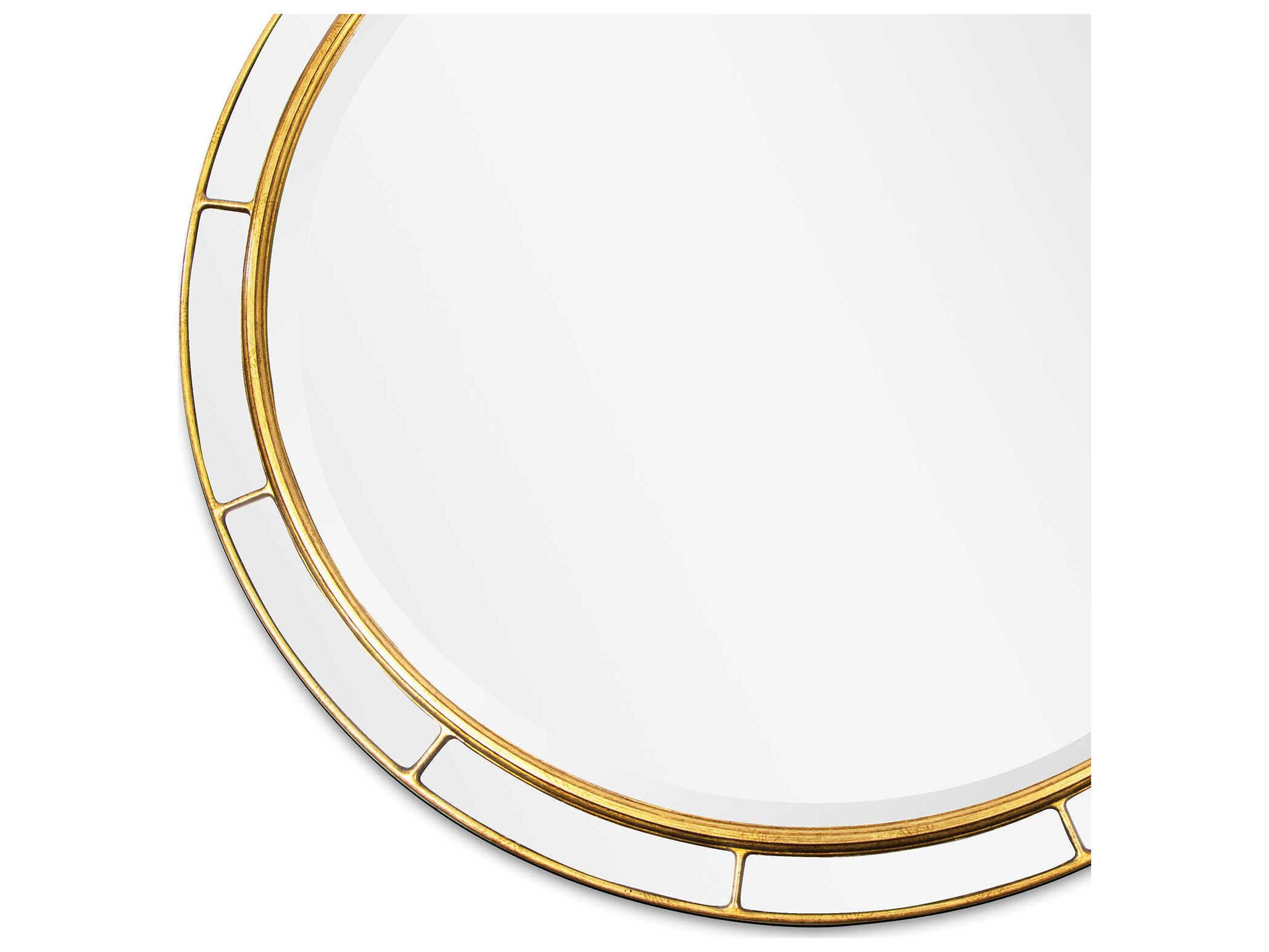 Regina Andrew Plaza Antique Gold Leaf Round Wall Mirror