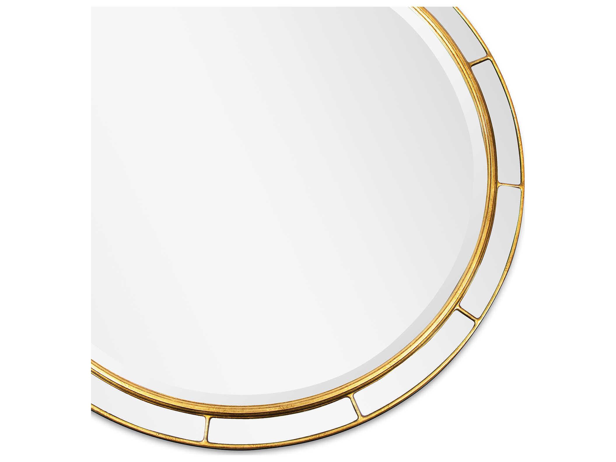 Regina Andrew Plaza Antique Gold Leaf Round Wall Mirror