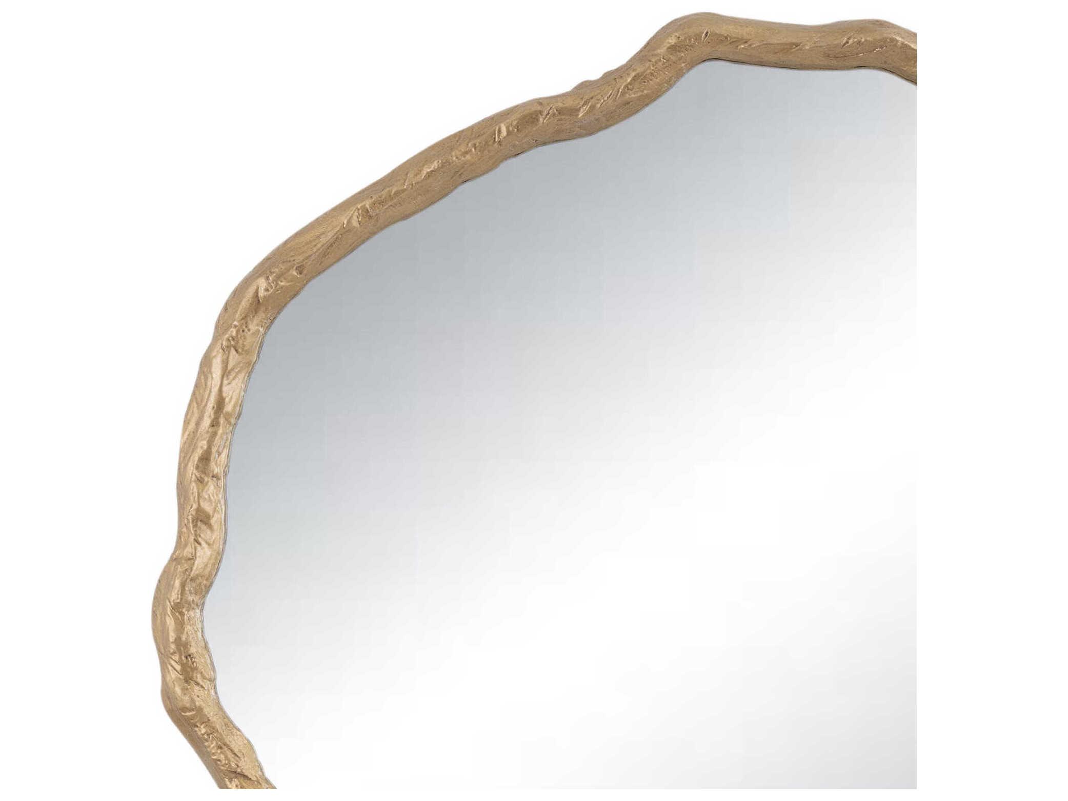 Regina Andrew Vine Antique Gold Round Wall Mirror