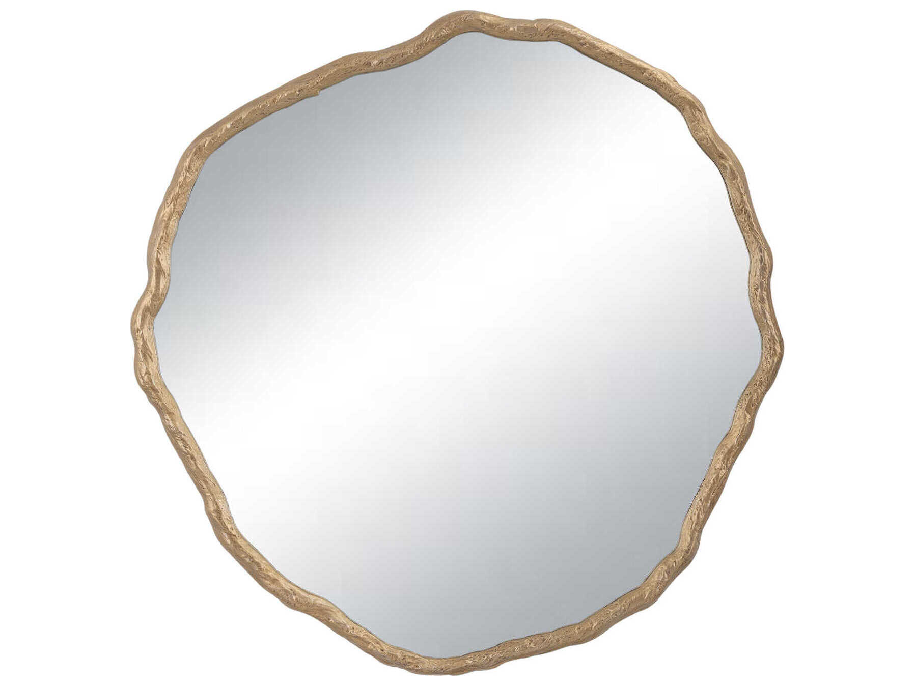 Regina Andrew Vine Antique Gold Round Wall Mirror