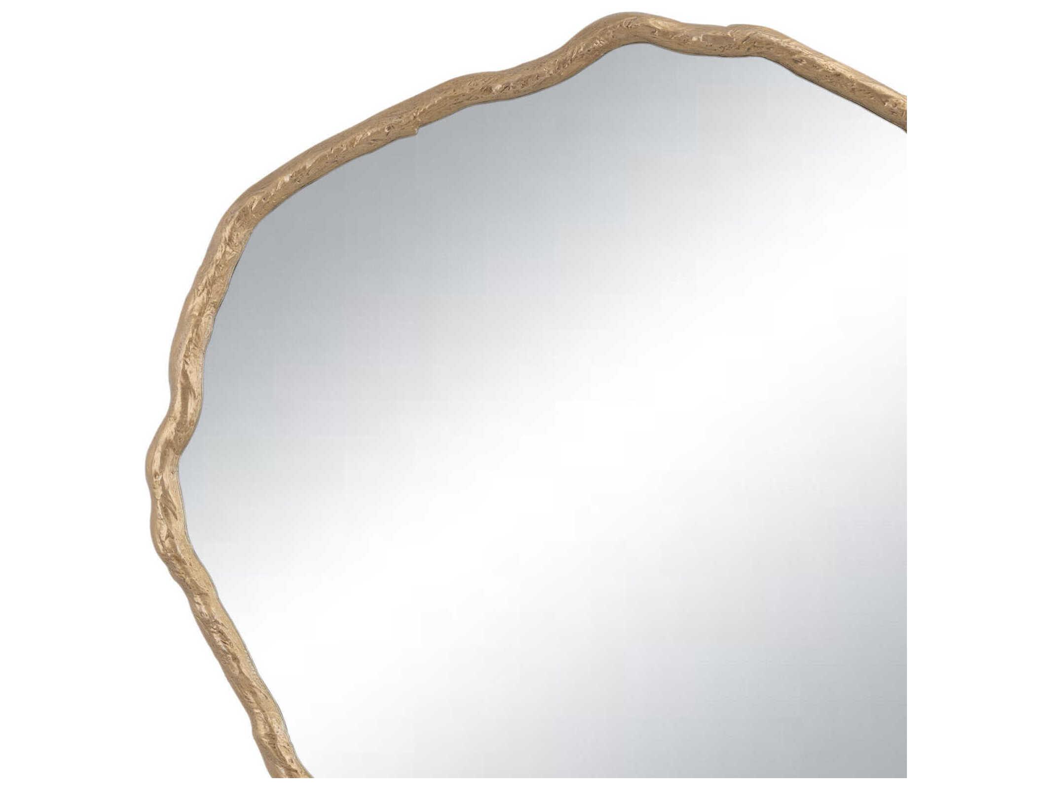 Regina Andrew Vine Antique Gold Round Wall Mirror