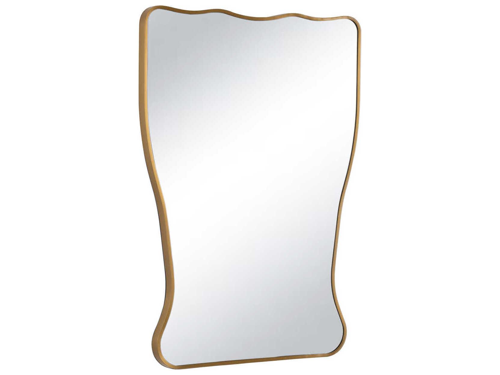 Regina Andrew Piero Natural Brass Rectangular Wall Mirror