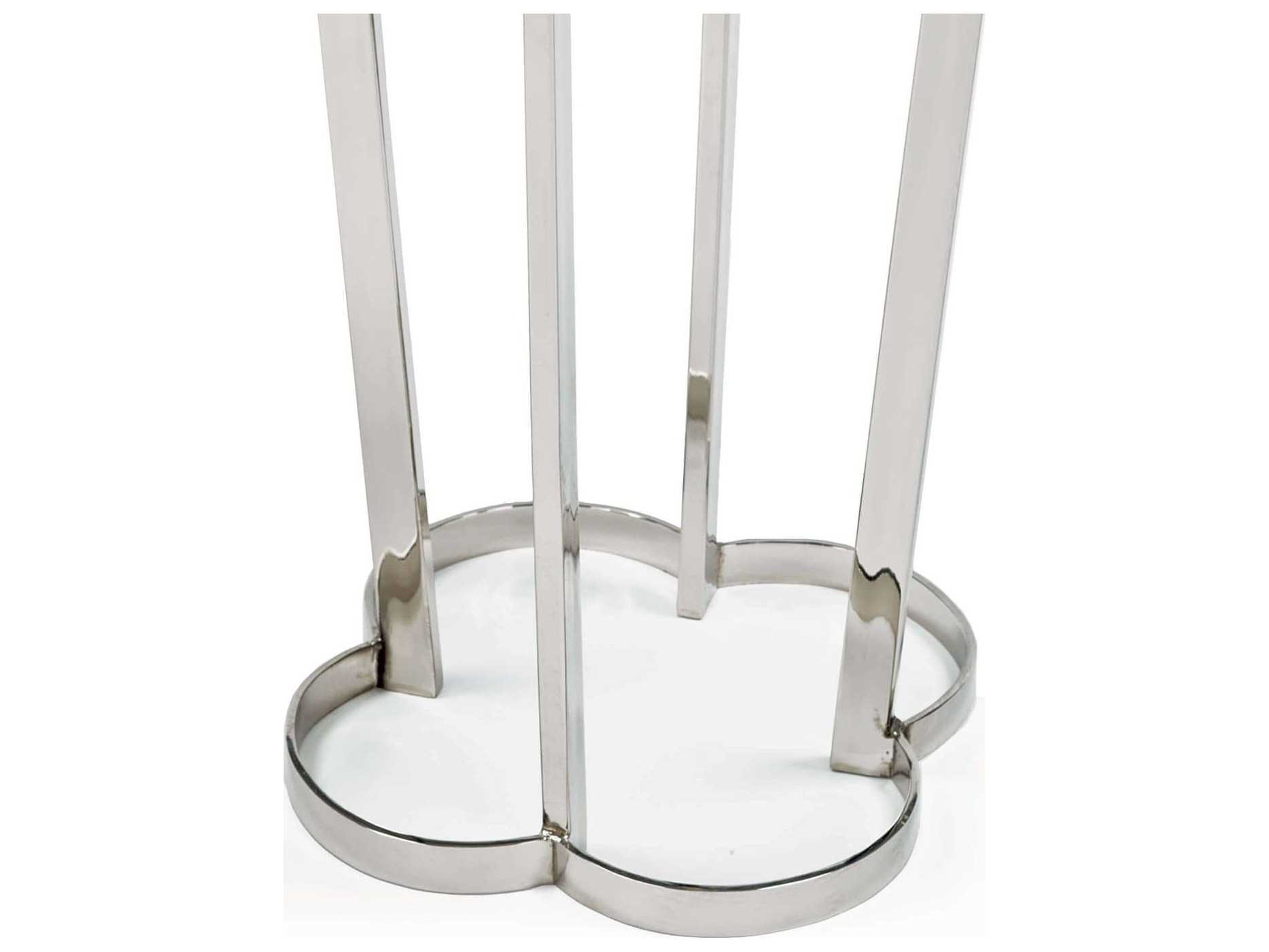 Regina Andrew Clover Marble With Polished Nickel End Table