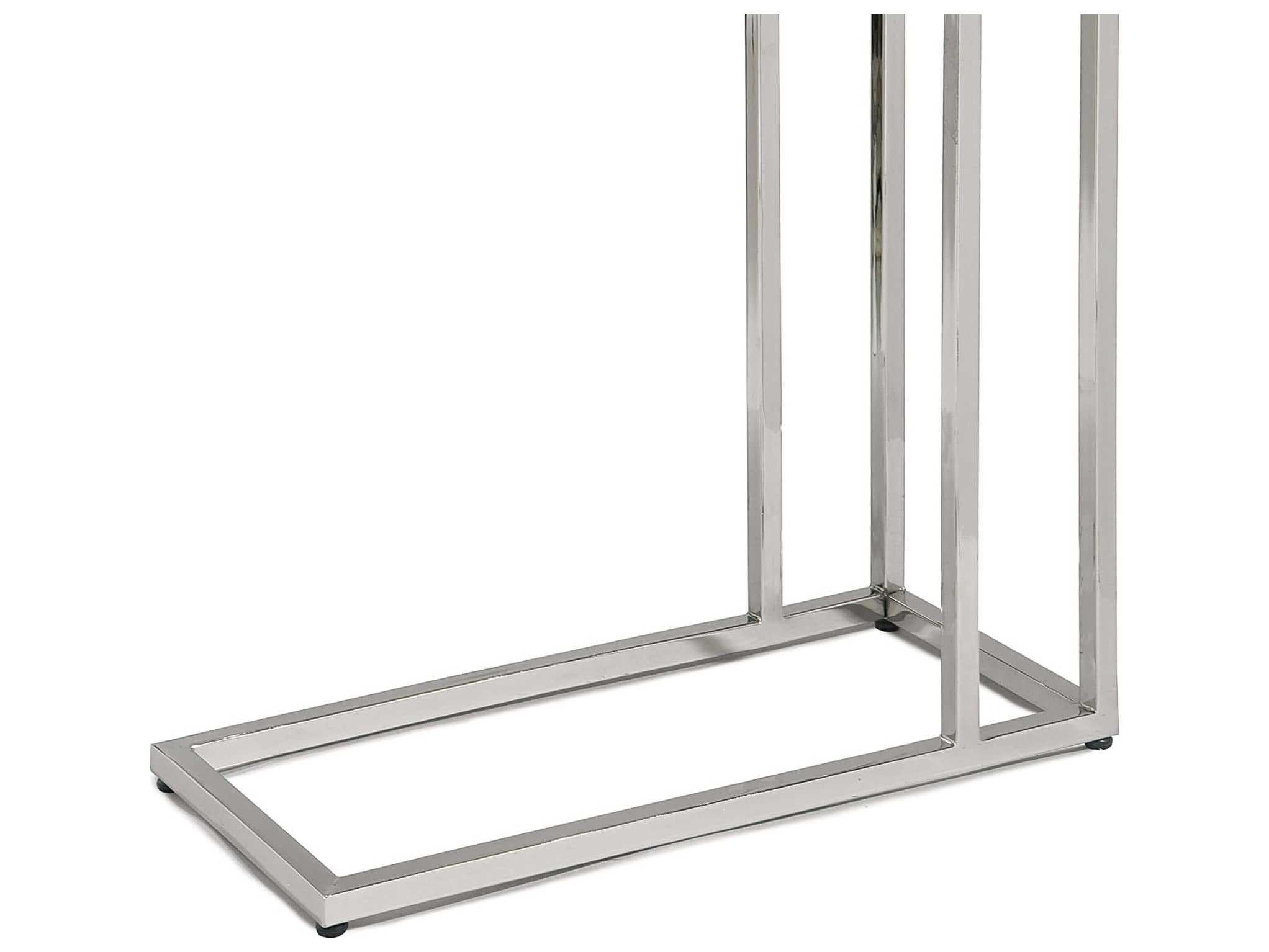 Regina Andrew Echelon Rectangular Etched Marble With Polished Nickel End Table
