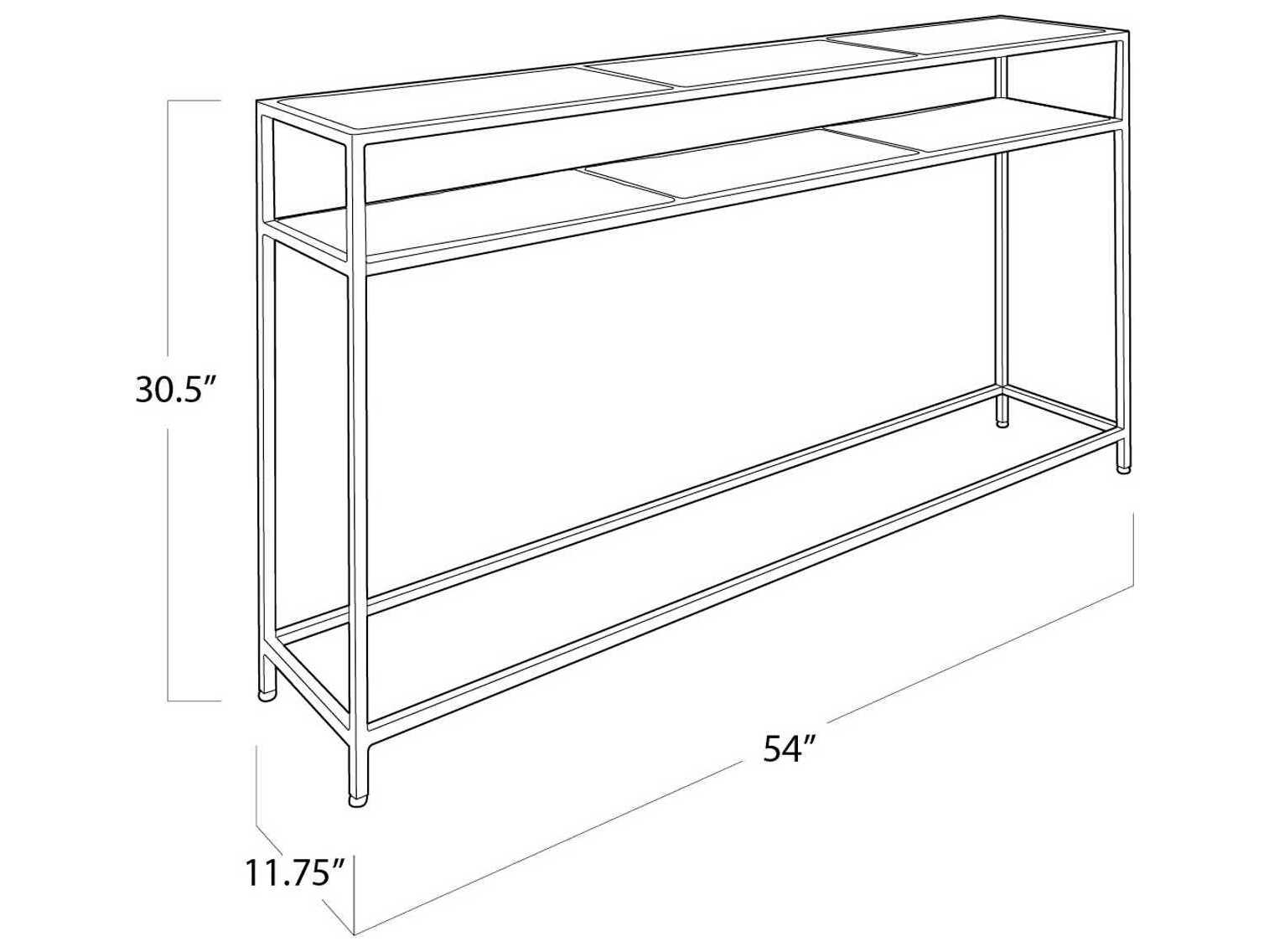 Regina Andrew Echelon Rectangular Marble Natural Brass Console Table