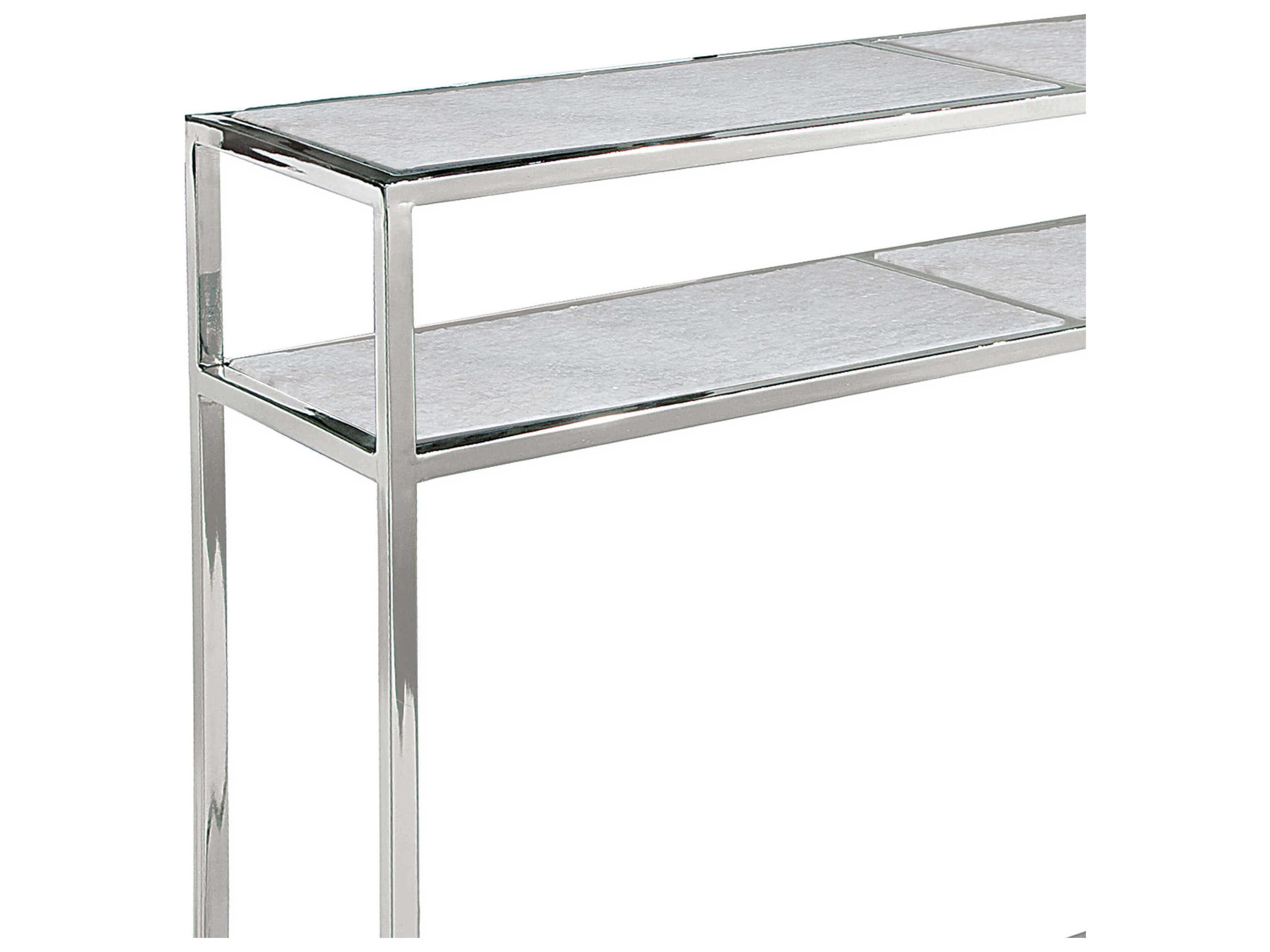Regina Andrew Echelon Rectangular Marble Polished Nickel Console Table