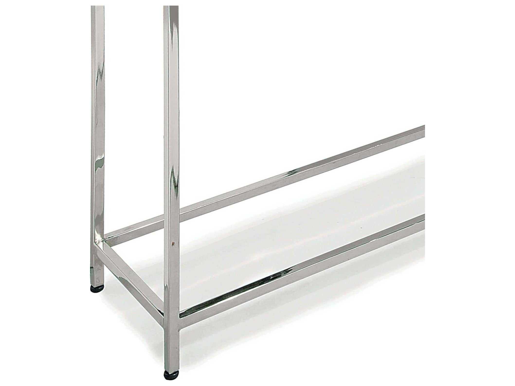 Regina Andrew Echelon Rectangular Marble Polished Nickel Console Table