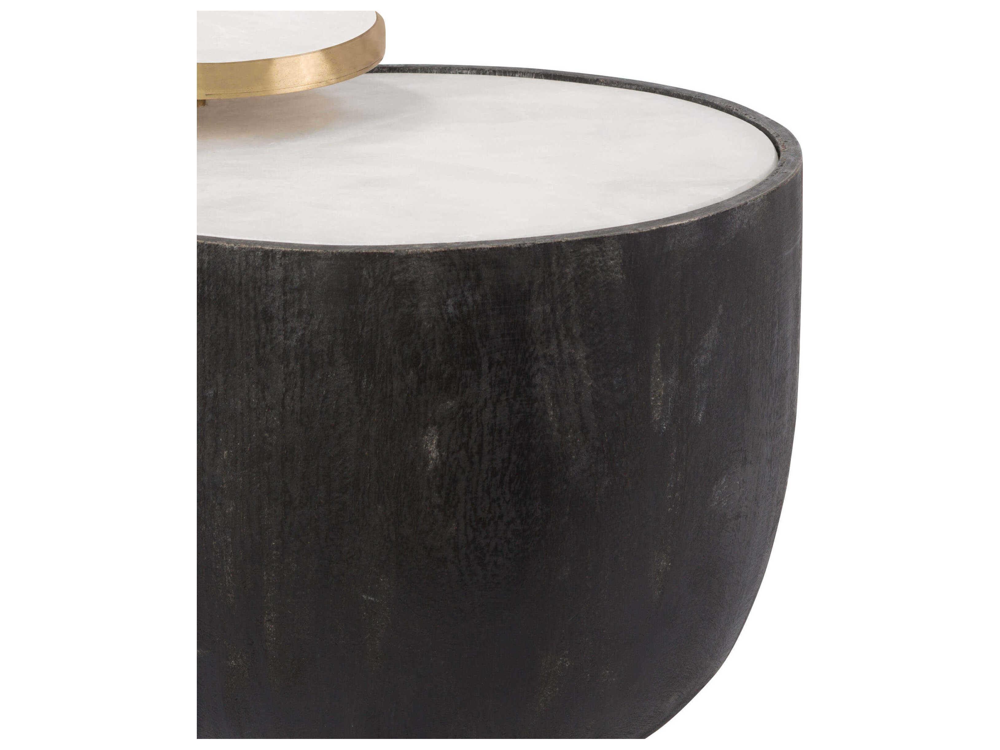Regina Andrew Theo Round Stone Ebony End Table