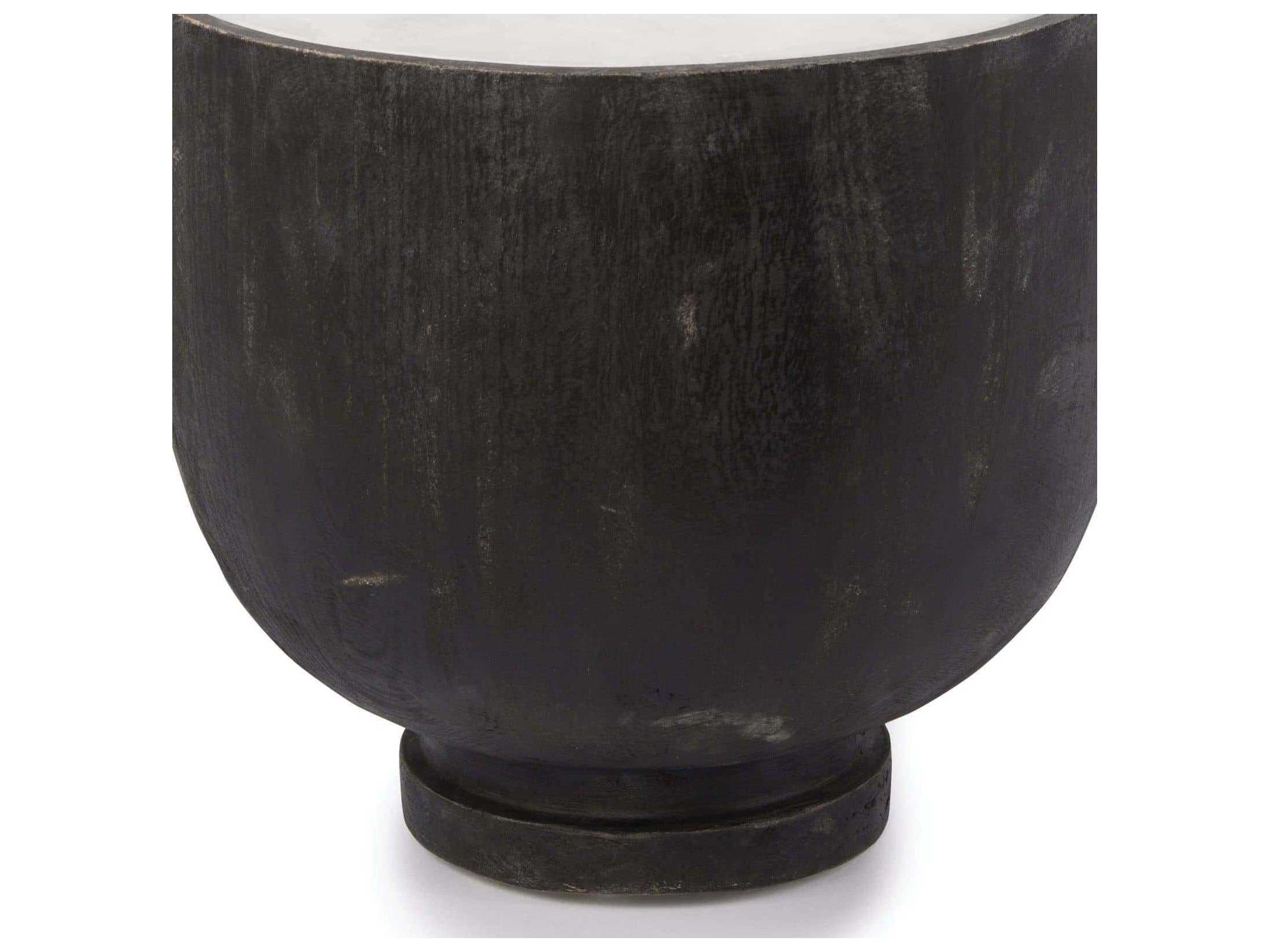 Regina Andrew Theo Round Stone Ebony End Table