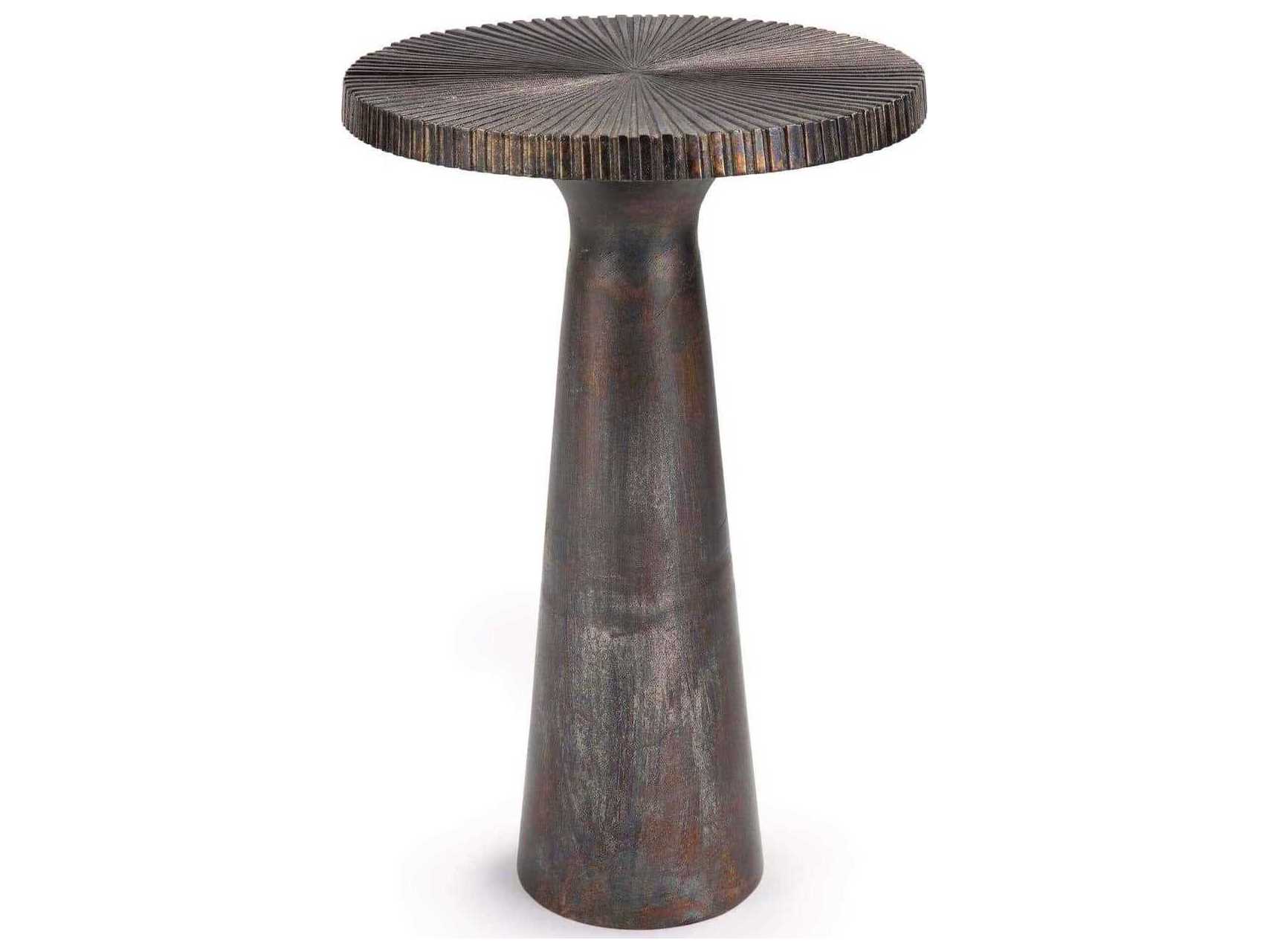 Regina Andrew Ellis Round Metal Blackened Iron End Table