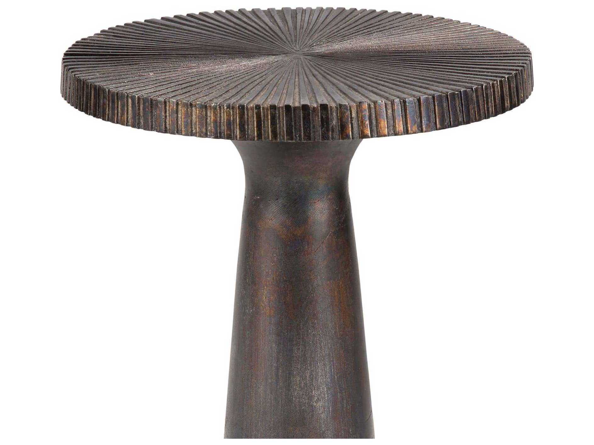 Regina Andrew Ellis Round Metal Blackened Iron End Table