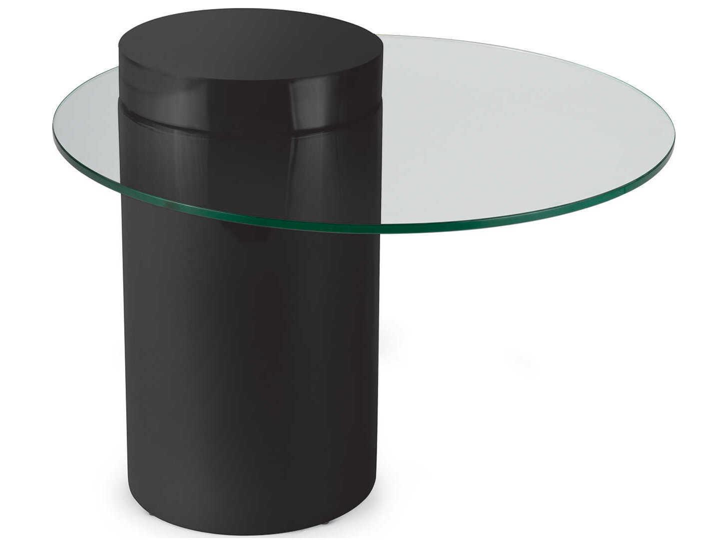Regina Andrew Odette Round Glass Black End Table