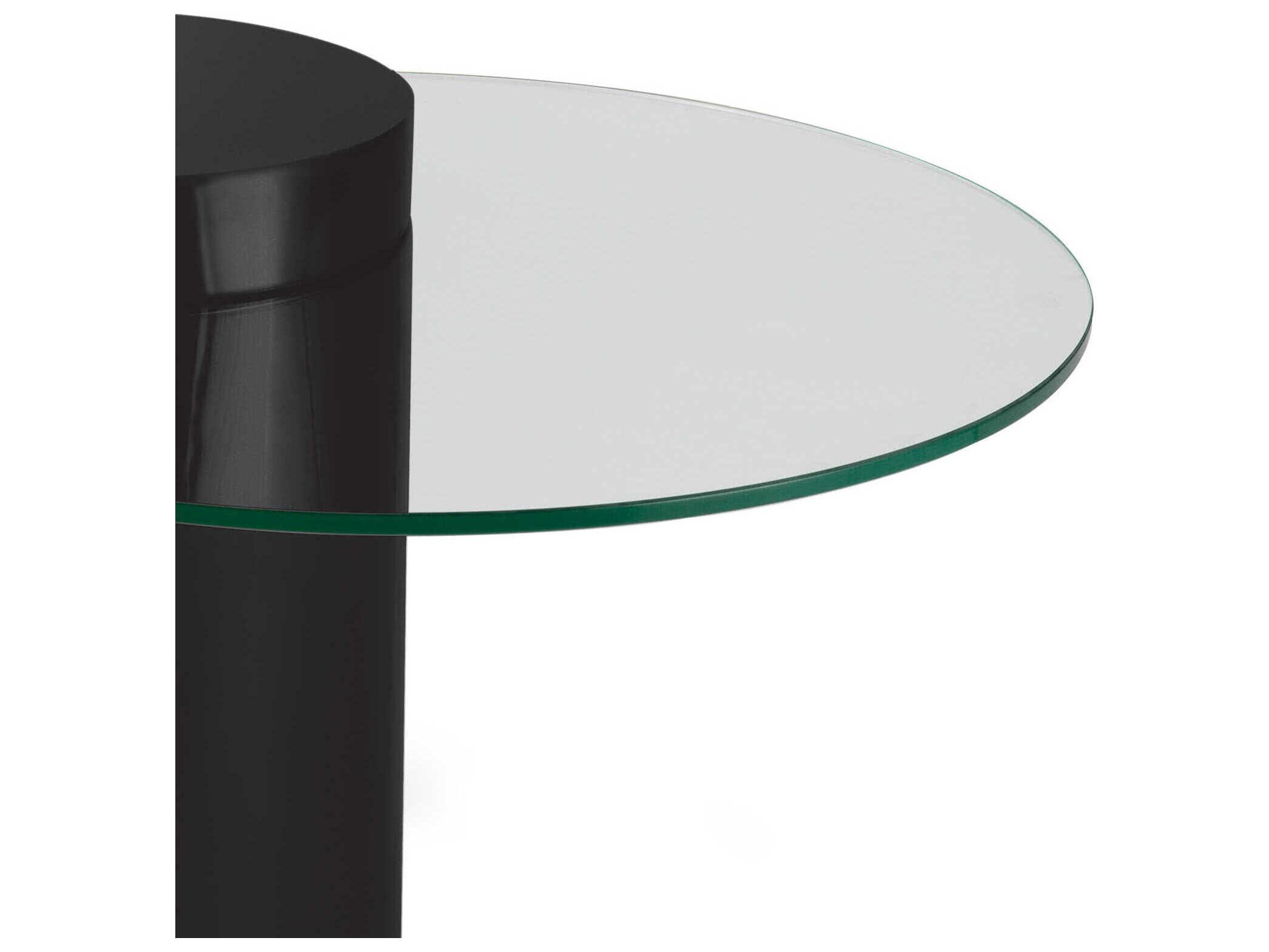 Regina Andrew Odette Round Glass Black End Table