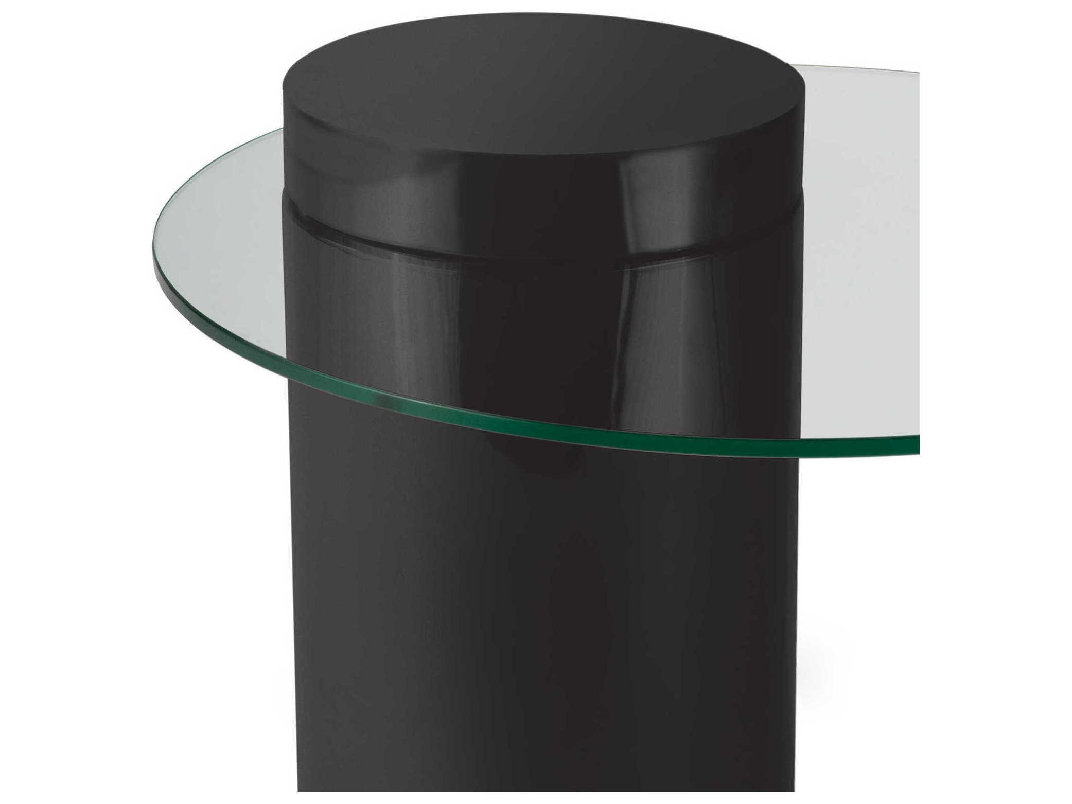 Regina Andrew Odette Round Glass Black End Table