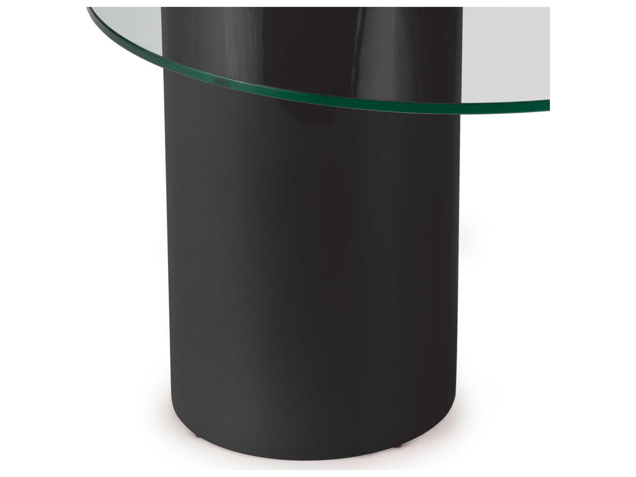 Regina Andrew Odette Round Glass Black End Table