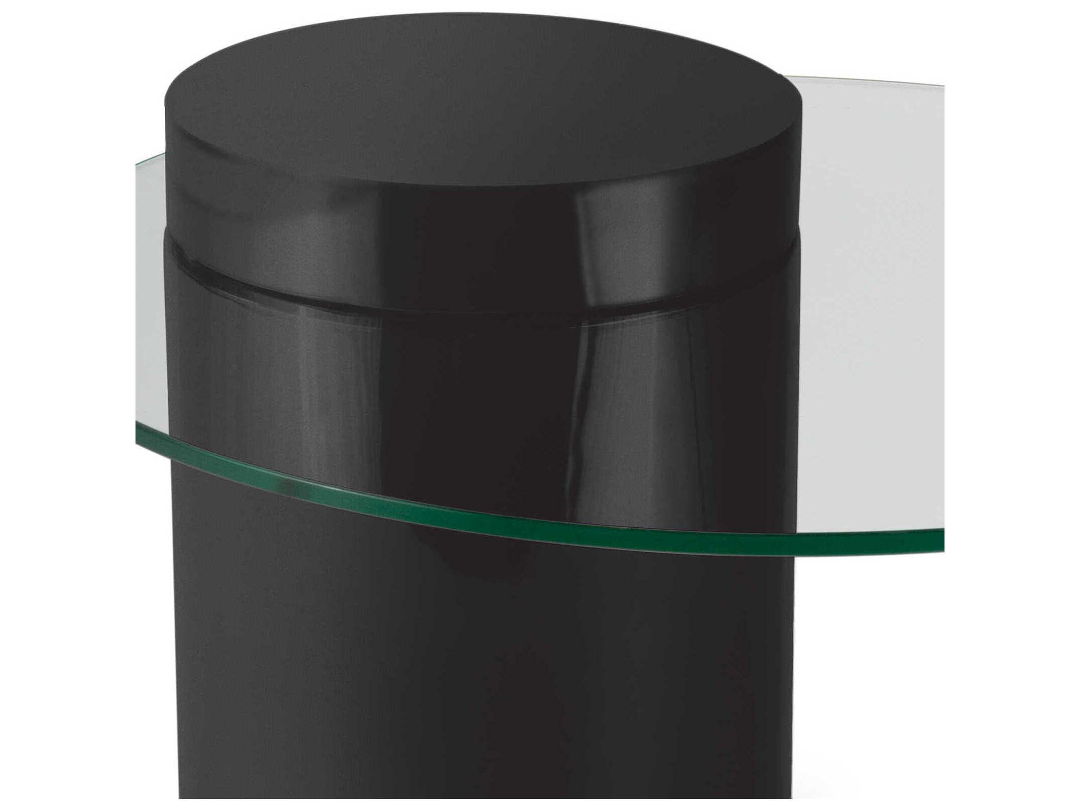 Regina Andrew Odette Round Glass Black End Table