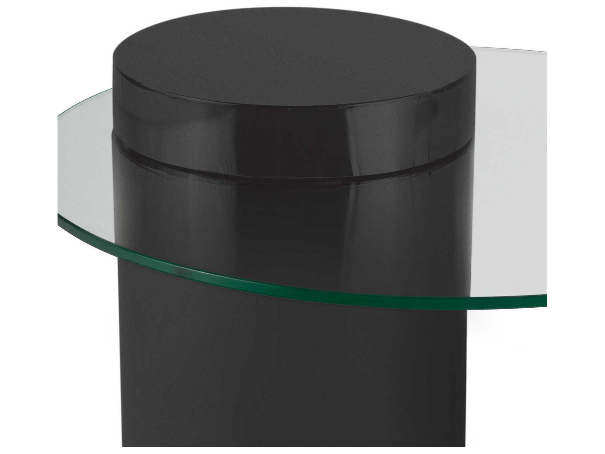 Regina Andrew Odette Oval Glass Black Coffee Table