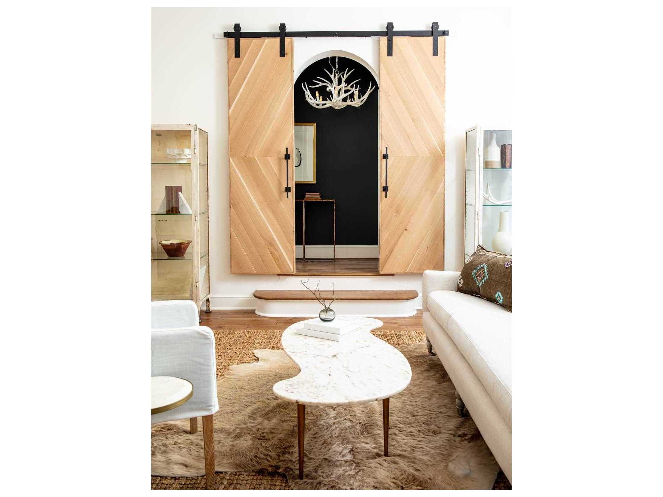 Regina Andrew White Marble Brass Coffee Table