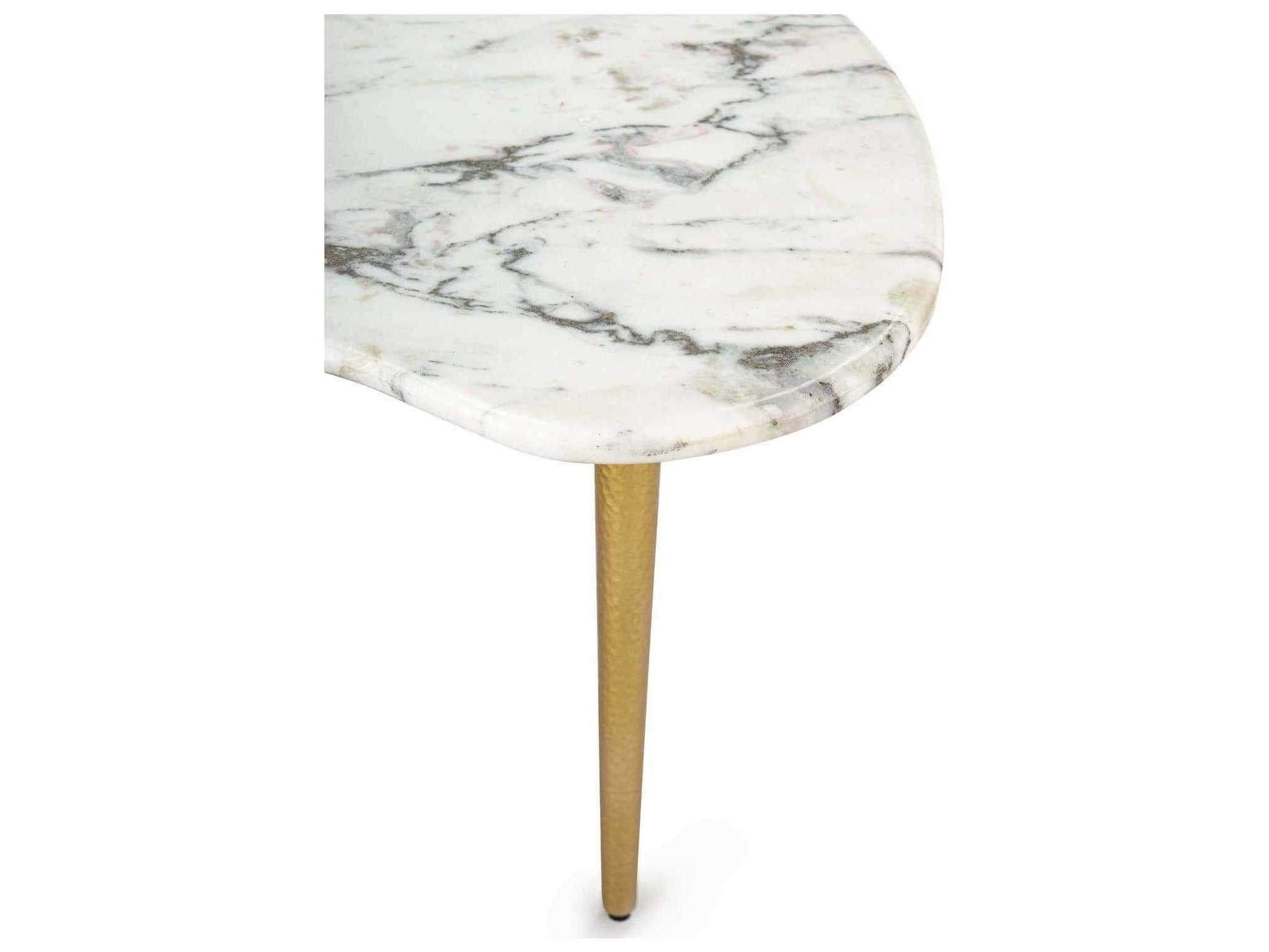 Regina Andrew White Marble Brass Coffee Table