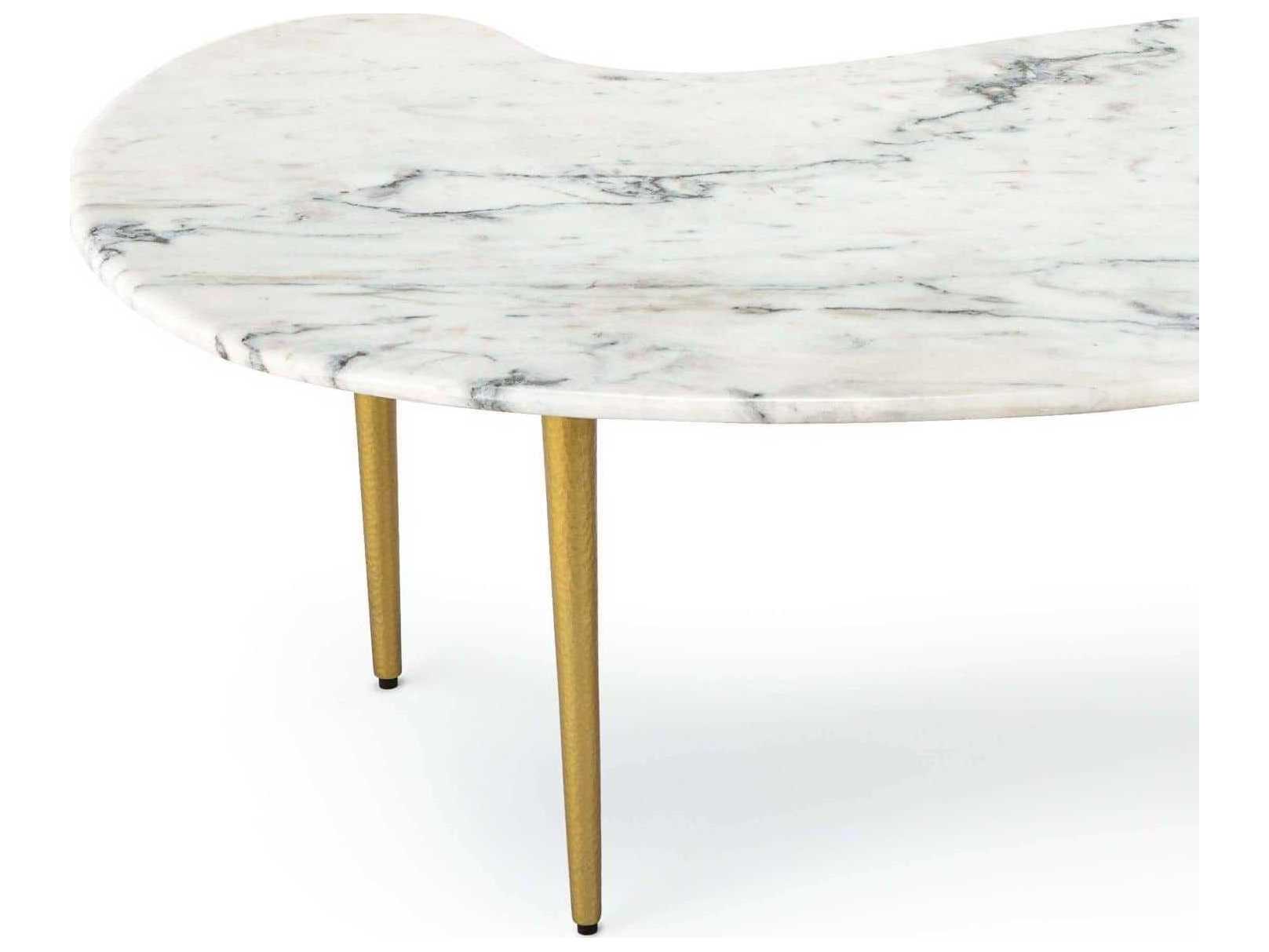 Regina Andrew White Marble Brass Coffee Table