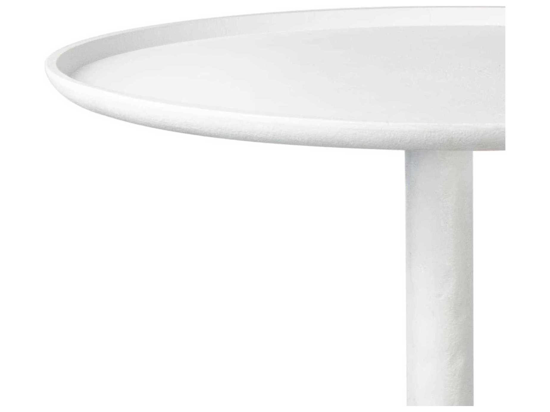 Regina Andrew Hope Round Metal White End Table