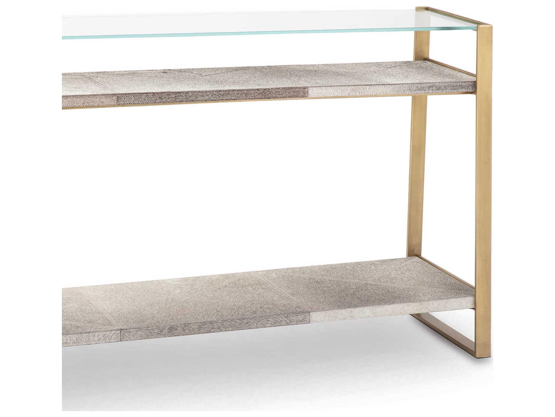 Regina Andrew Andres Rectangular Glass Brass Console Table