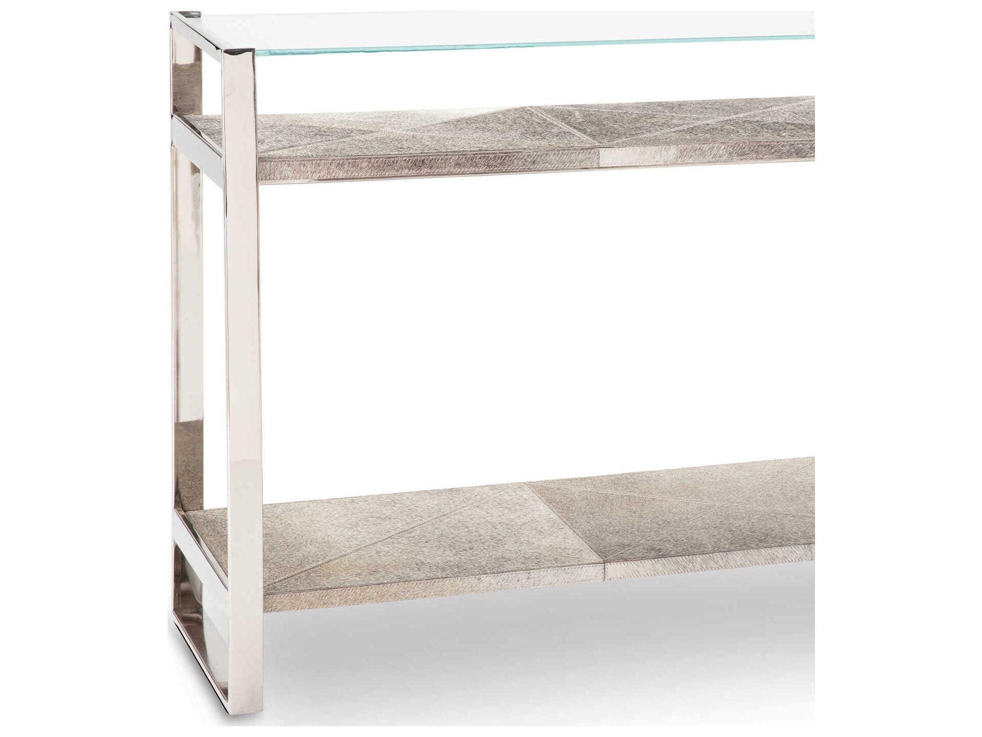 Regina Andrew Andres Rectangular Glass Polished Nickel Console Table