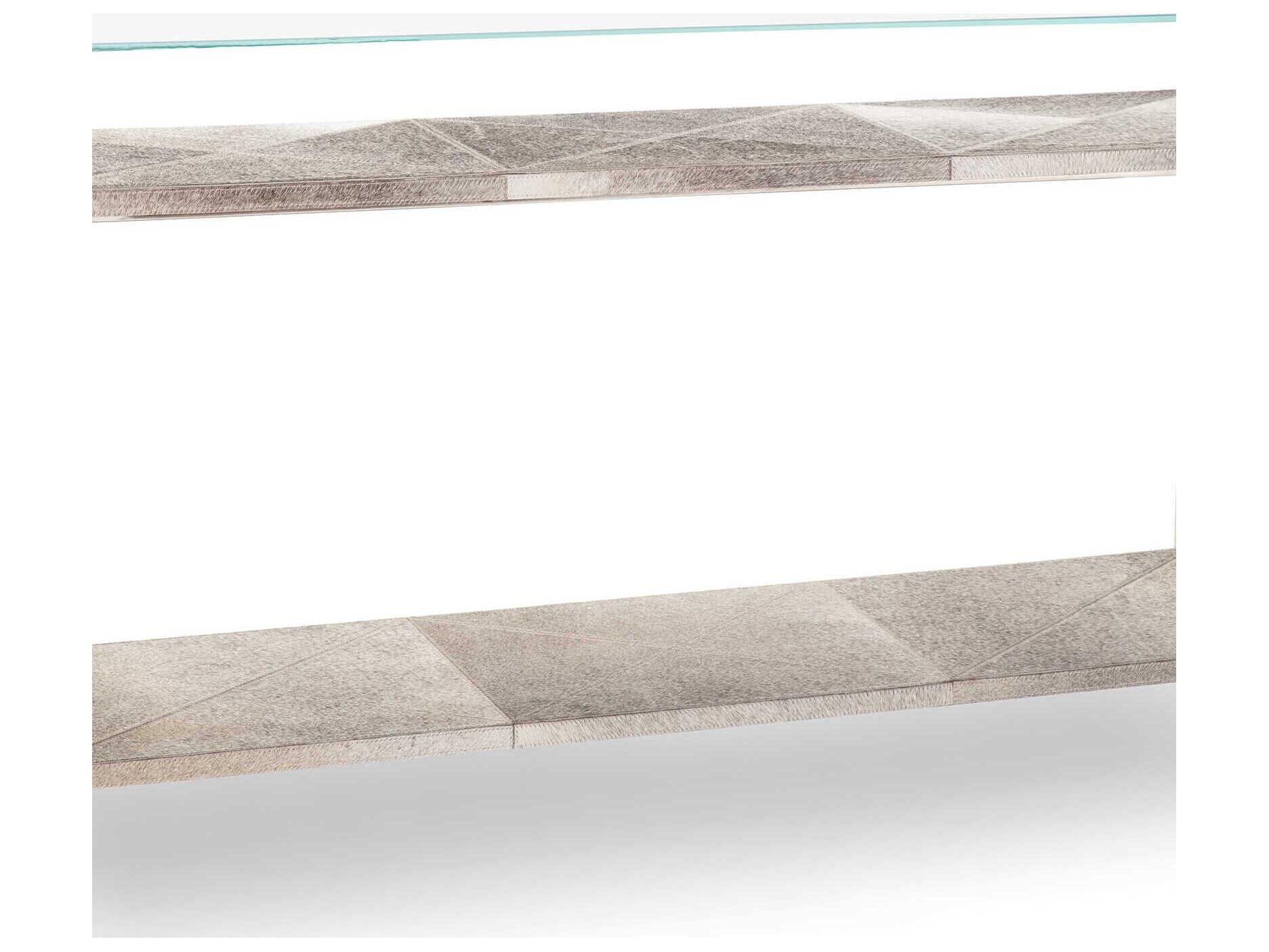 Regina Andrew Andres Rectangular Glass Polished Nickel Console Table