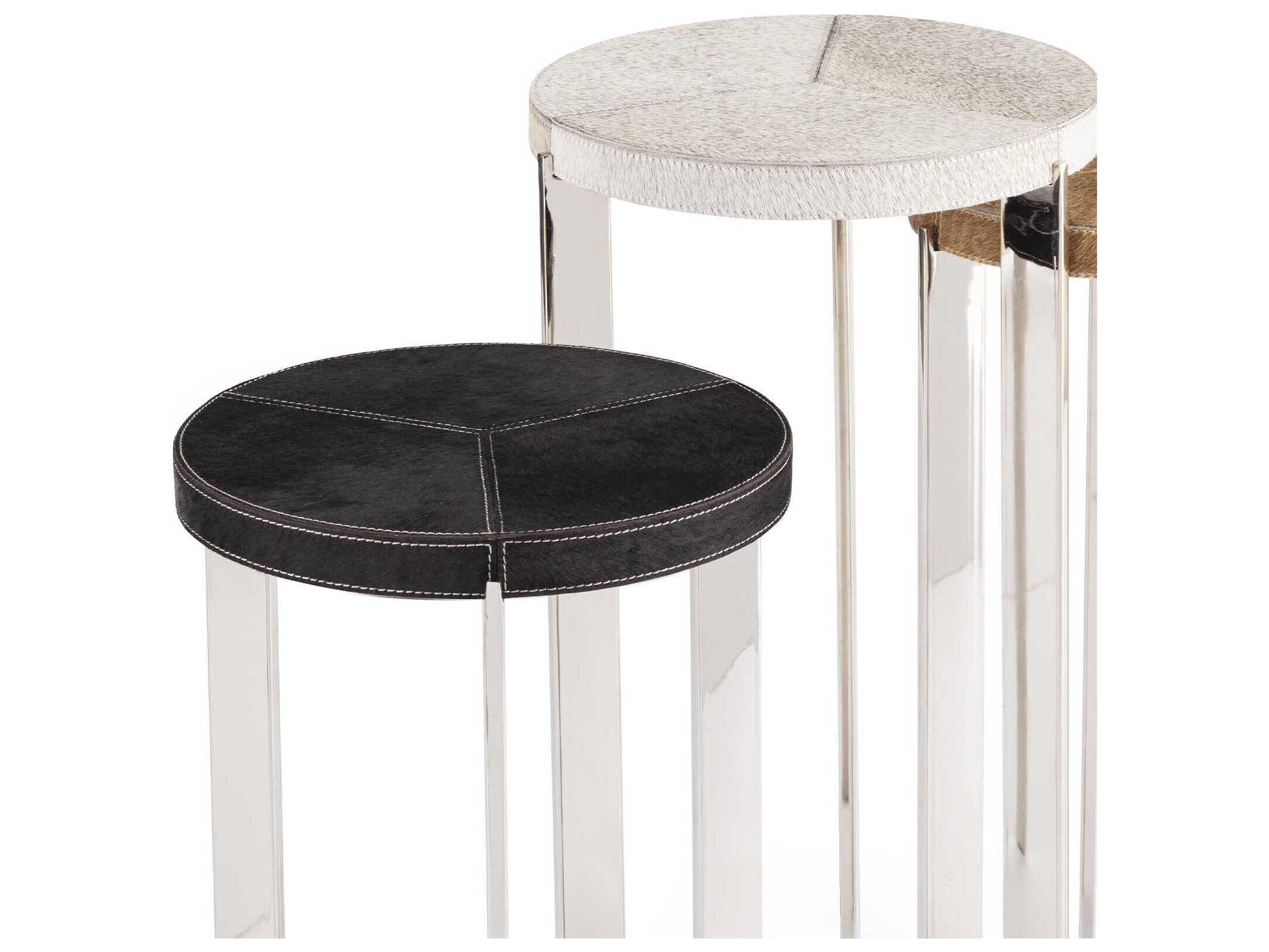 Regina Andrew Andres Round Polished Nickel End Table