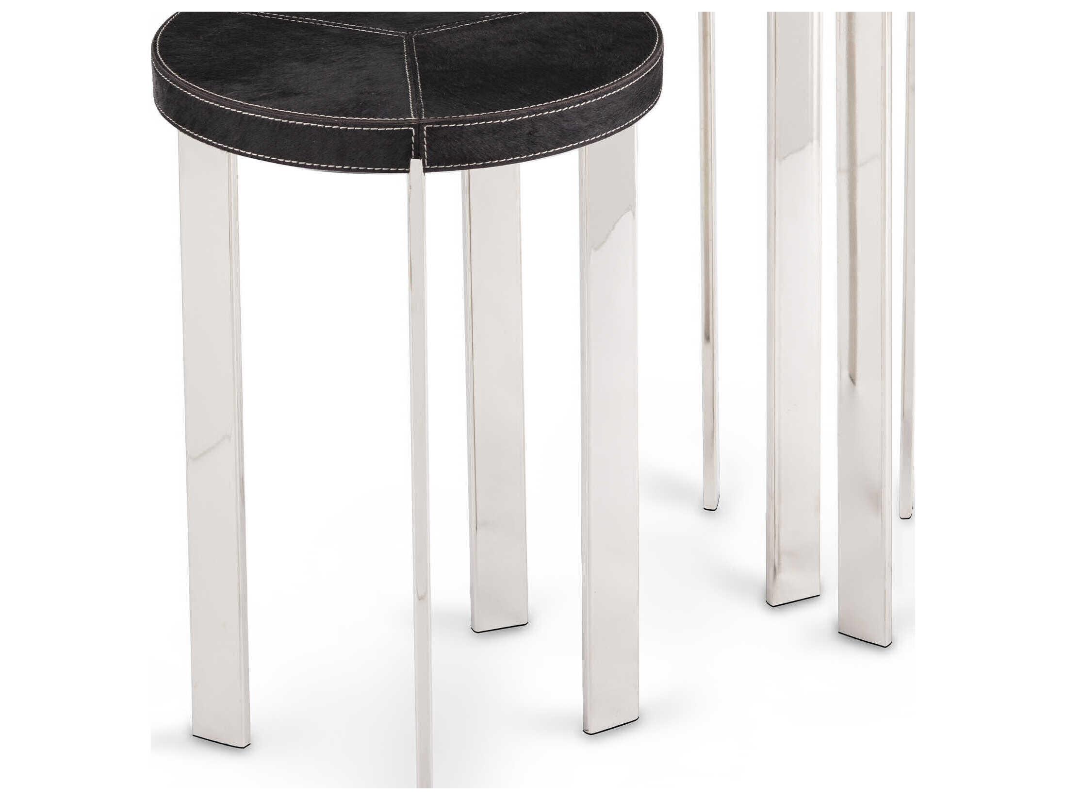 Regina Andrew Andres Round Polished Nickel End Table